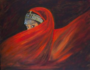 Red shawl - Rahel Arts