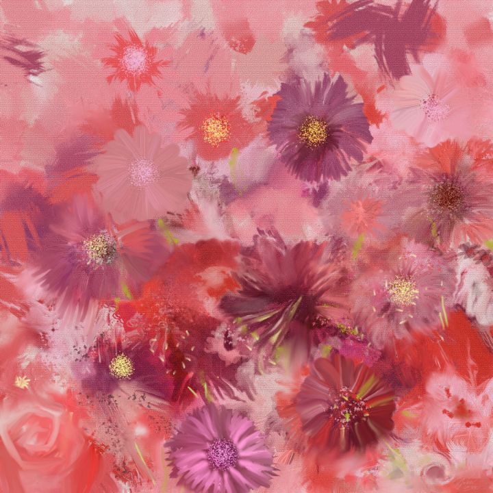 RED FLOWERS - DEKERACT ART STUDIO - Digital Art, Flowers, Plants ...