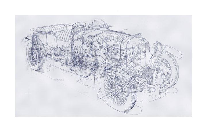 Blower Bentley Pencil Drawing - Matthew Jennings - Drawings