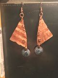 Handmade hammered copper earrings