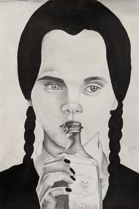 how to draw wednesday addams with a pencilTikTok Search