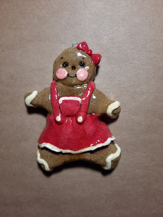 Gingerbread Girl Dough Ornament - Panoramic Palette