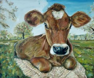 Cow In The Garden - Jura Kuba Art