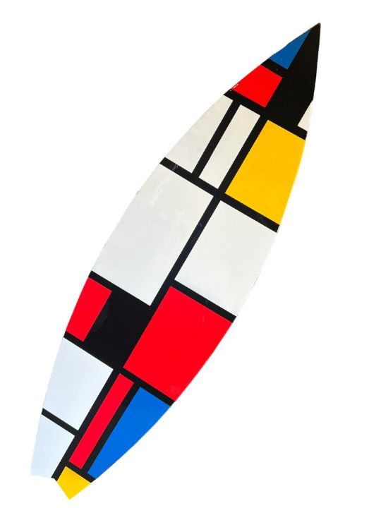 Mondrian style surfboard - Art de Vivre Gallery and Design - Sculptures &  Carvings, Abstract, Man-made Objects - ArtPal