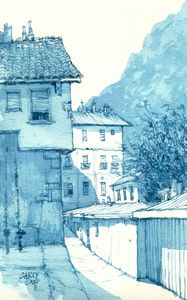 Italy Sketch in Blue