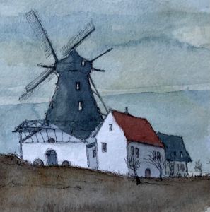 Windmill Sketch - Rob Carey Art