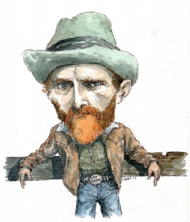 Van Gogh Cowboy - Rob Carey Art - Drawings & Illustration, People ...