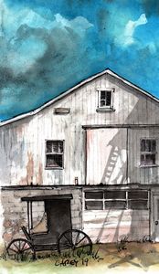 Amish Barn with Carriage - Rob Carey Art