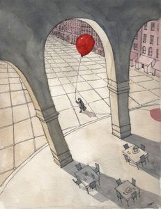 Red Balloon in Italy - Rob Carey Art