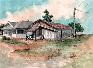 Old Clovis Barn - Rob Carey Art