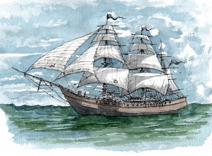 The Ruby Gale Pirate Ship - Rob Carey Art