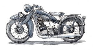 1934 BMW R4 - Rob Carey Art