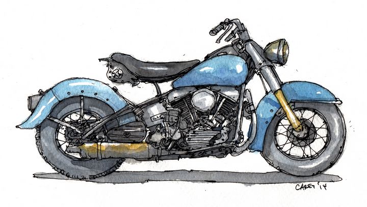 1950 Harley FL Panhead - Rob Carey Art