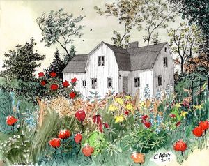 Swedish Home with Flower Garden