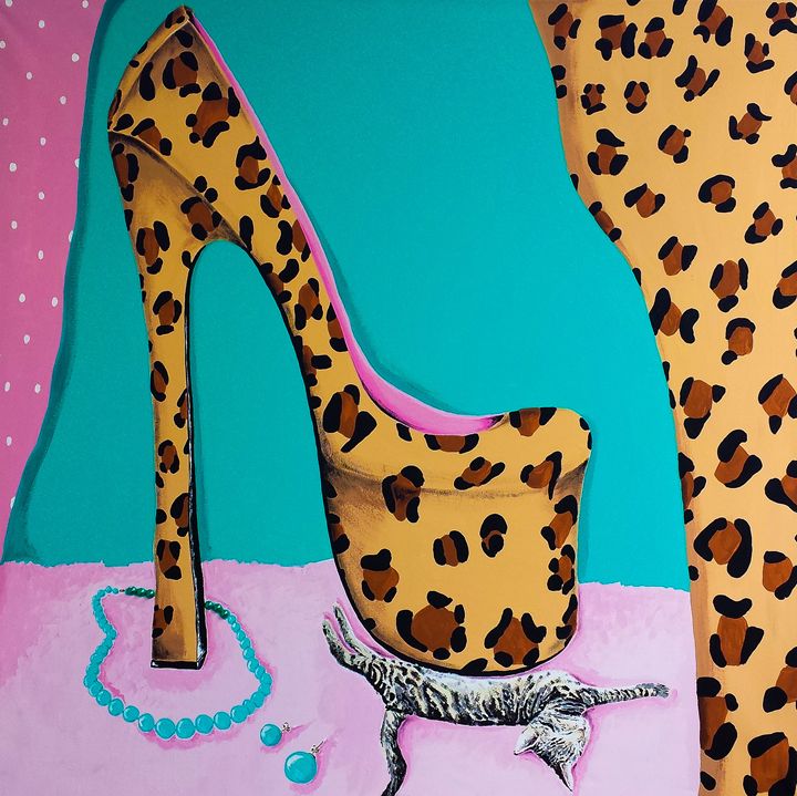Tenderness Cats Love Shoes Paintings & Prints, Animals, Birds