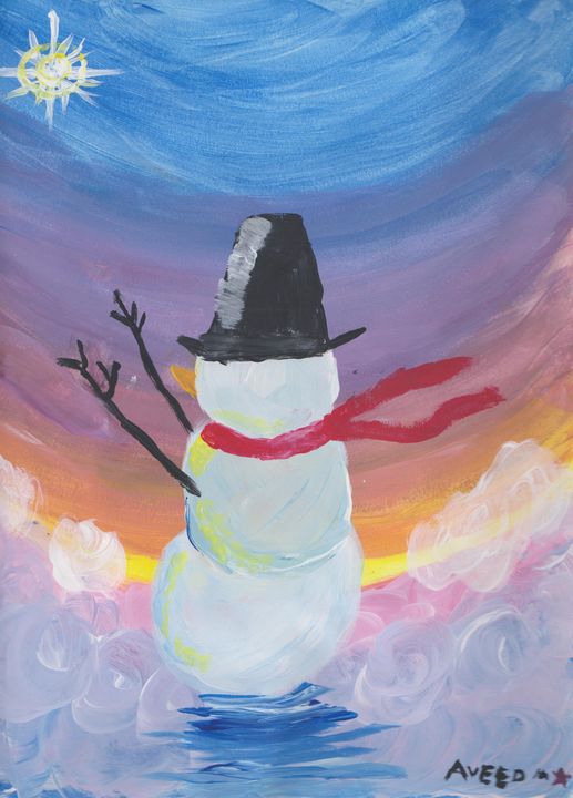 hopeful snowman painting