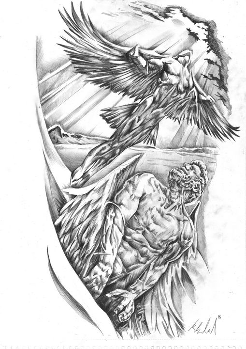 Icarus Tattoo  Icarus tattoo Tattoo design drawings Mythology tattoos