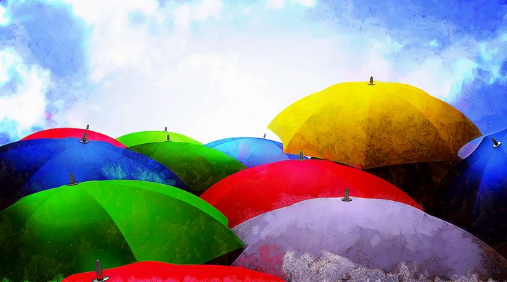 Umbrellas in the sky - Suresh Mannath