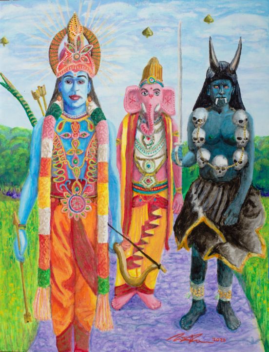 Rahn, Kali and Ganesh disembark - Jack Stewart - Paintings & Prints ...