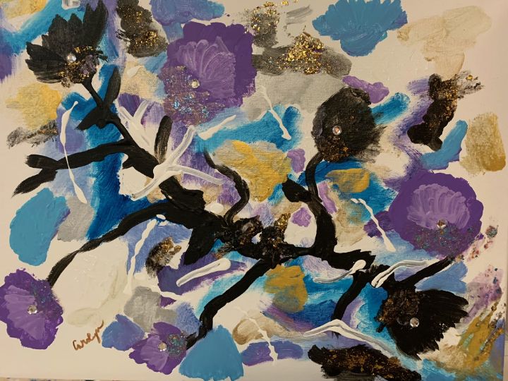Purple Abstract - CAROLYN SCHUSTER