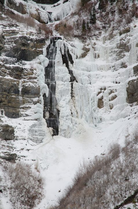 Winter At Bridal Veil Falls Utah Rick Nye S Art On Canvas Photography Landscapes Nature Waterfalls Artpal