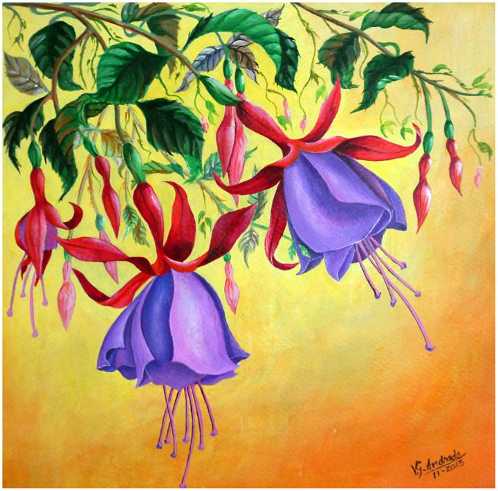 Fuchsia flowers - José De Andrade artworks