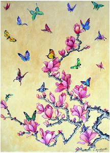 Butterflies on magnolia