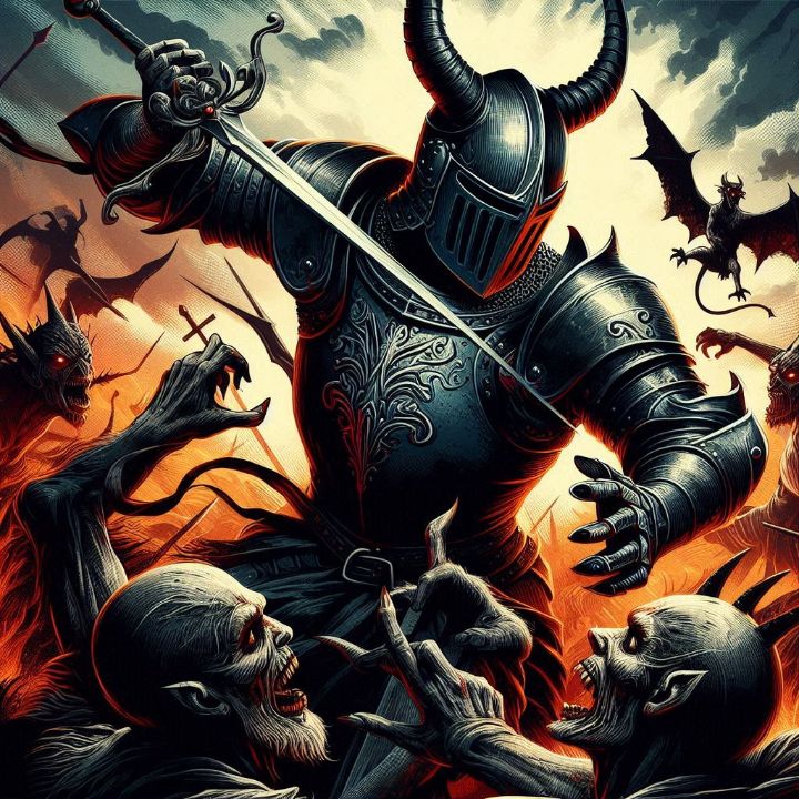 Knight Vs Devil Knight vs Demons - Dark Realm Design - Digital Art & AI, Fantasy ...