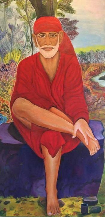 Shiridi Sai Baba Oil Paint - SS Art Studio - Paintings & Prints, People &  Figures, Past & Historical Figures - ArtPal