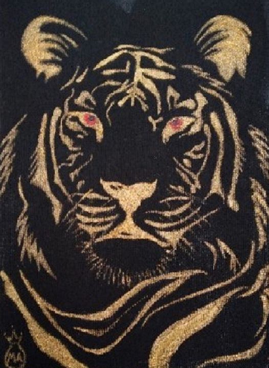 Golden tiger - Marina Akopyan - Paintings & Prints, Animals, Birds, & Fish,  Wild Cats, Tigers - ArtPal