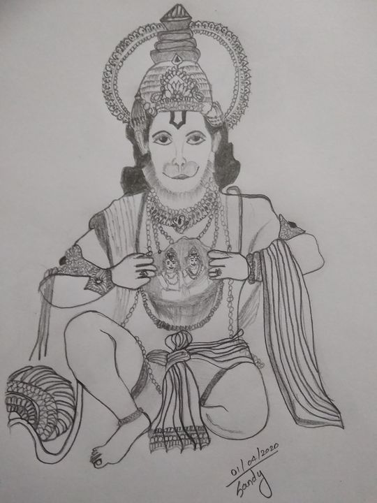 Lord Hanuman Digital Drawing Isolated Red Stock Illustration 2212925645 |  Shutterstock