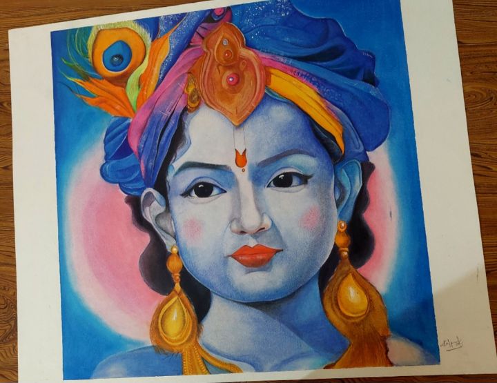 krishna drawing Images • Akshay. t. (@22649986) on ShareChat-saigonsouth.com.vn