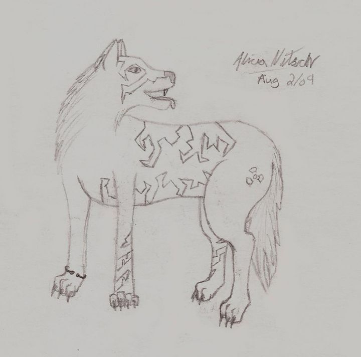 anime drawings of wolves howling