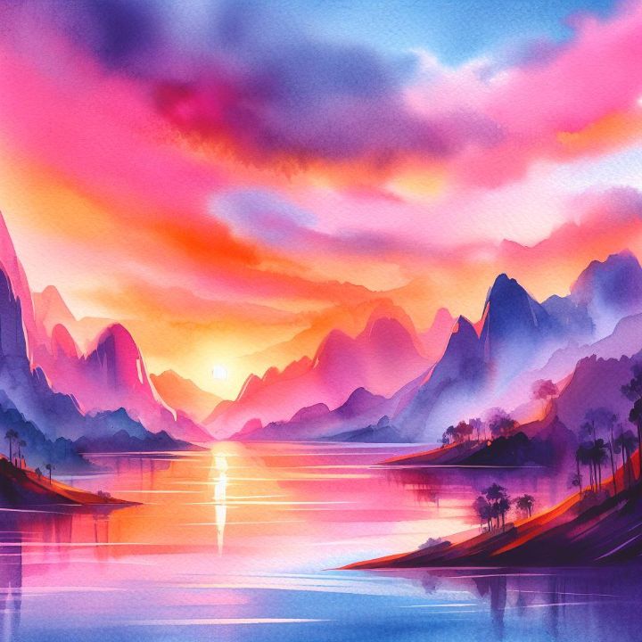 Sunset - Charles Rutan - Paintings & Prints, Abstract, Landscape - ArtPal