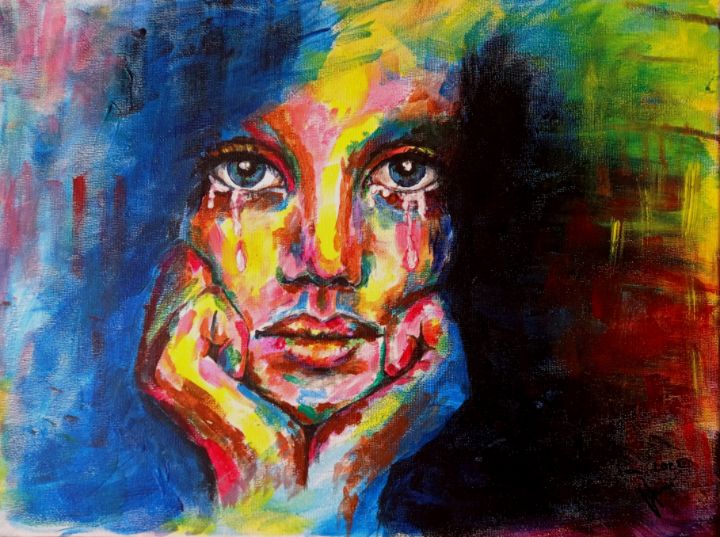 Enlightened sadness - Alexandra Roman - Paintings & Prints, People ...