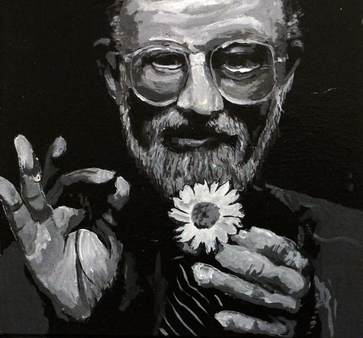 Allen Ginsberg portrait, fine art, digital hot print