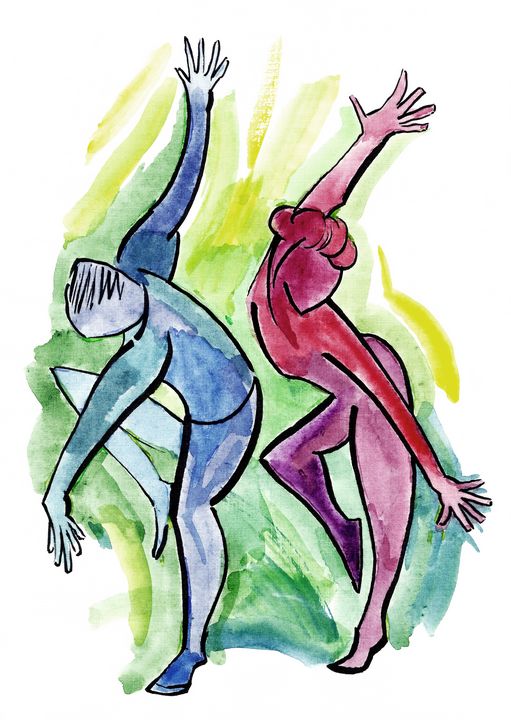 Dancing couple on colored background - Tereks