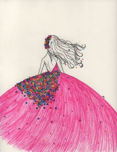 Flower Dress Drawing