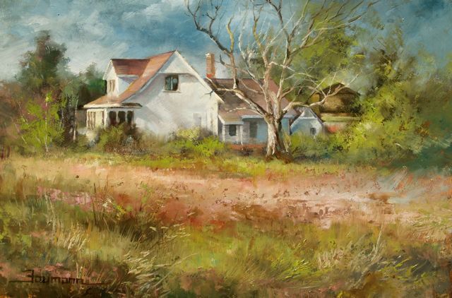 Farmhouse at Winters Cutoff - Stefan Baumann - Paintings & Prints ...