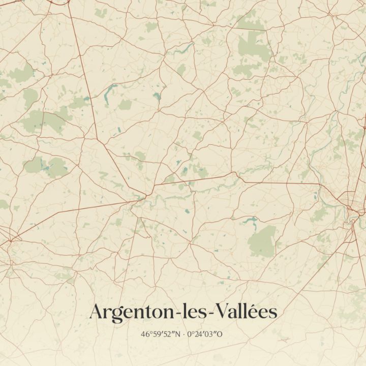 Vintage Map Of Argenton Les Vall Es Rezona Digital Art AI 3316 25 2 26 13 34 15m 