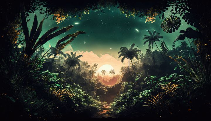 Celestial outstanding Jungle Landsca - graphiXperience - Drawings ...