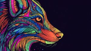 Vibrant Line Art of an Fox - graphiXperience