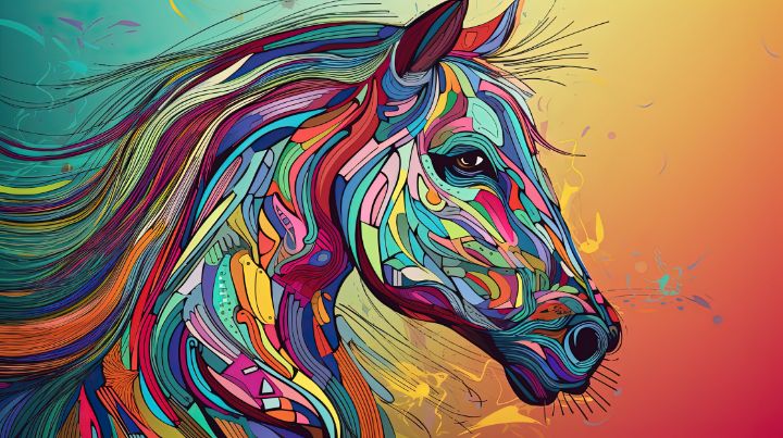 Vibrant Line Art of an Horse - graphiXperience - Drawings ...