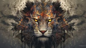 Powerful Roaring King Lion Artwork - graphiXperience