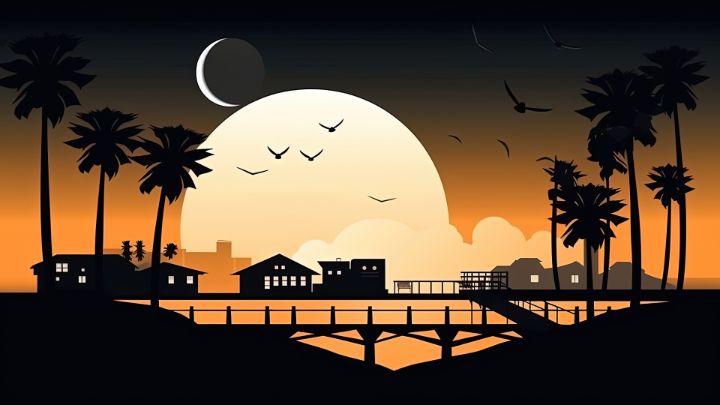 Minimalistic Beach Life Scenery - graphiXperience