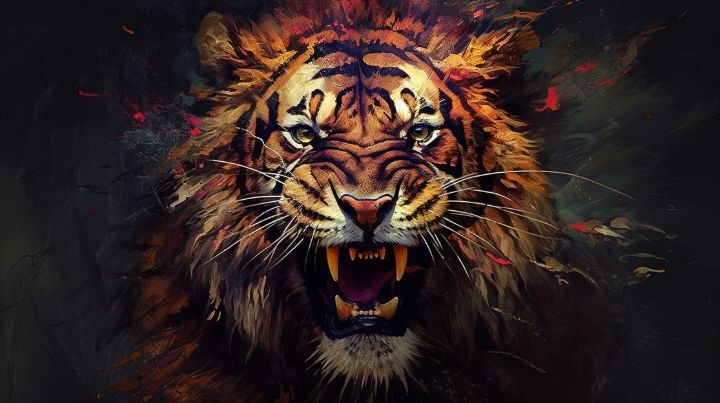 Intens Tiger Hunt Artwork - Graphixperience - Drawings & Illustration 