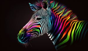 Rainbow Zebra Wildlife Illustration - graphiXperience