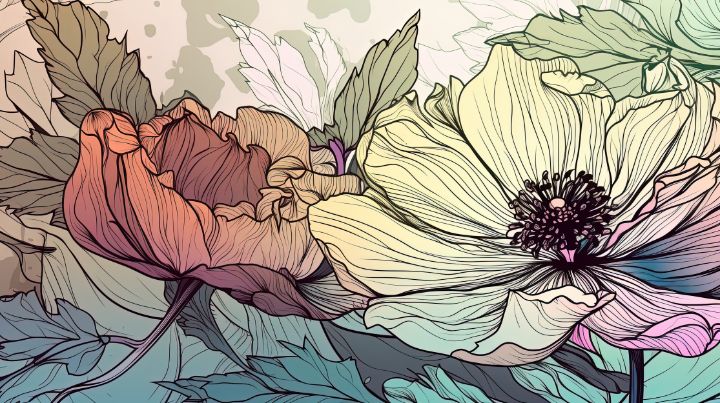 Vivid Anemone Painting - graphiXperience - Drawings & Illustration