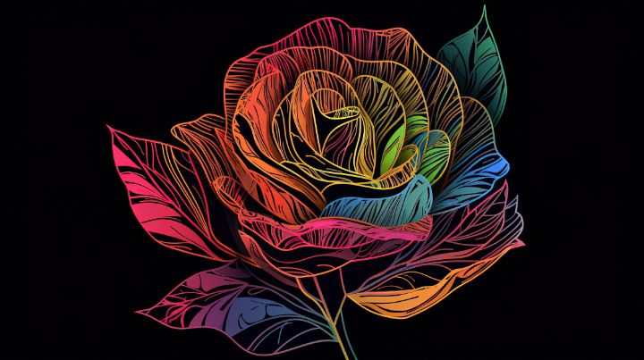 Vivid Rose Artwork Digital Painting - graphiXperience