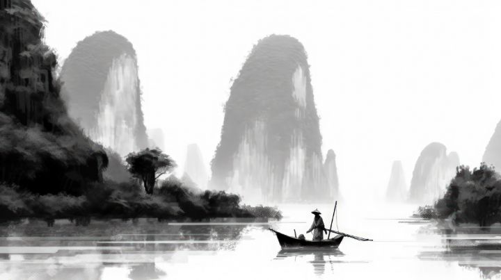 Asian Style Ink Wash Landscape - graphiXperience - Drawings ...